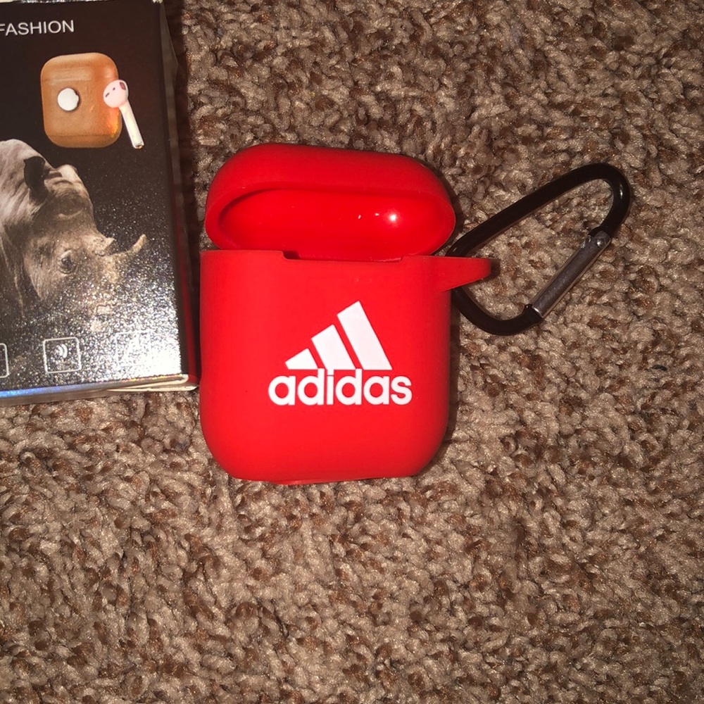 Red adidas AirPods case ❤️